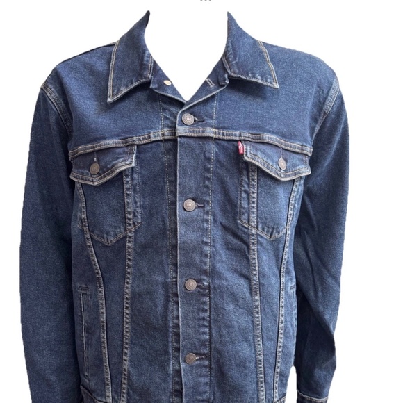 LEVI'S Levi Levis Strauss Men Trucker Jacket Dark Blue Denim XL $89.50 - Picture 1 of 3